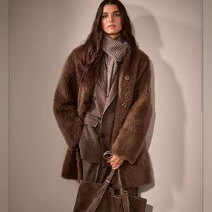 NWT $5,999 Ralph Lauren Purple Label Collection Caelan Shearling Coat